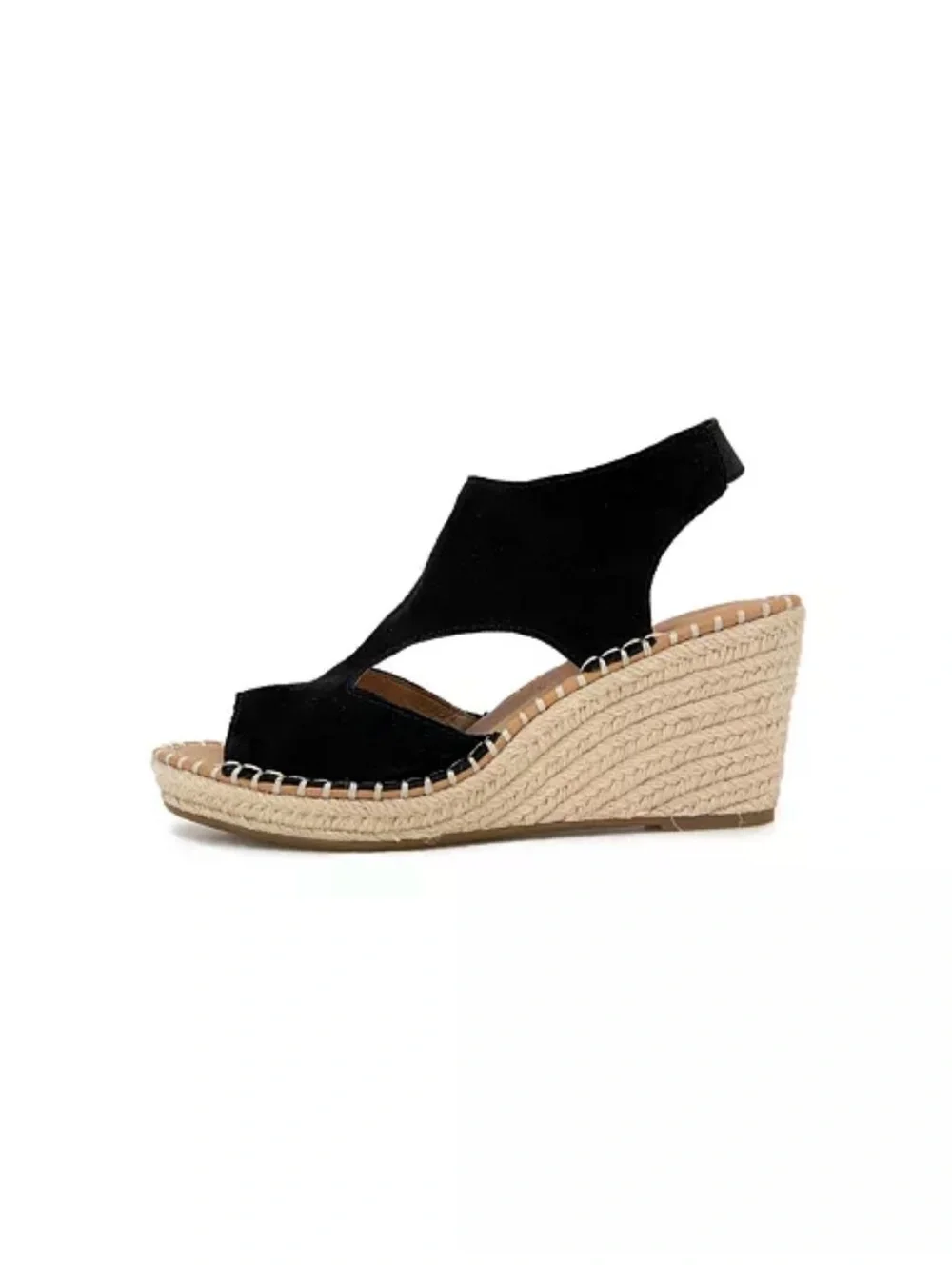 Gentle Souls Black Suede Espadrille Wedge Sandals | Comfort Platform | Size 11M